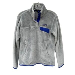 Patagonia Women's Re-Tool Snap-T Pullover Sweater - Size Medium - Gray & Blue